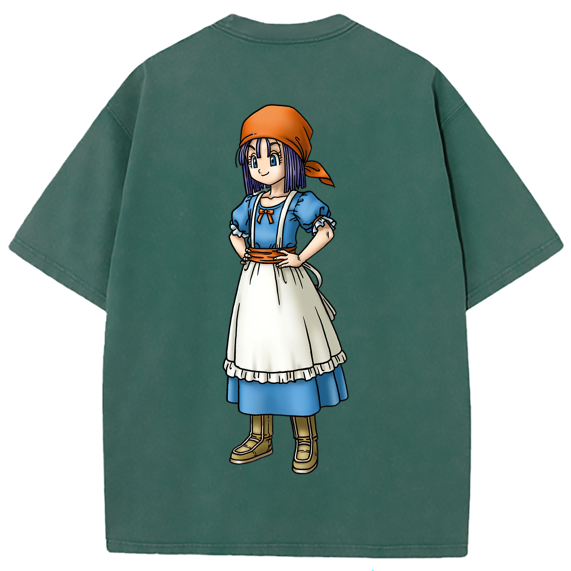 （画像用） ドラゴンクエスト Doragon Kuesuto Dragon Quest 綿100% ヴィンテージ風 半袖Tシャツ（背面プリント）